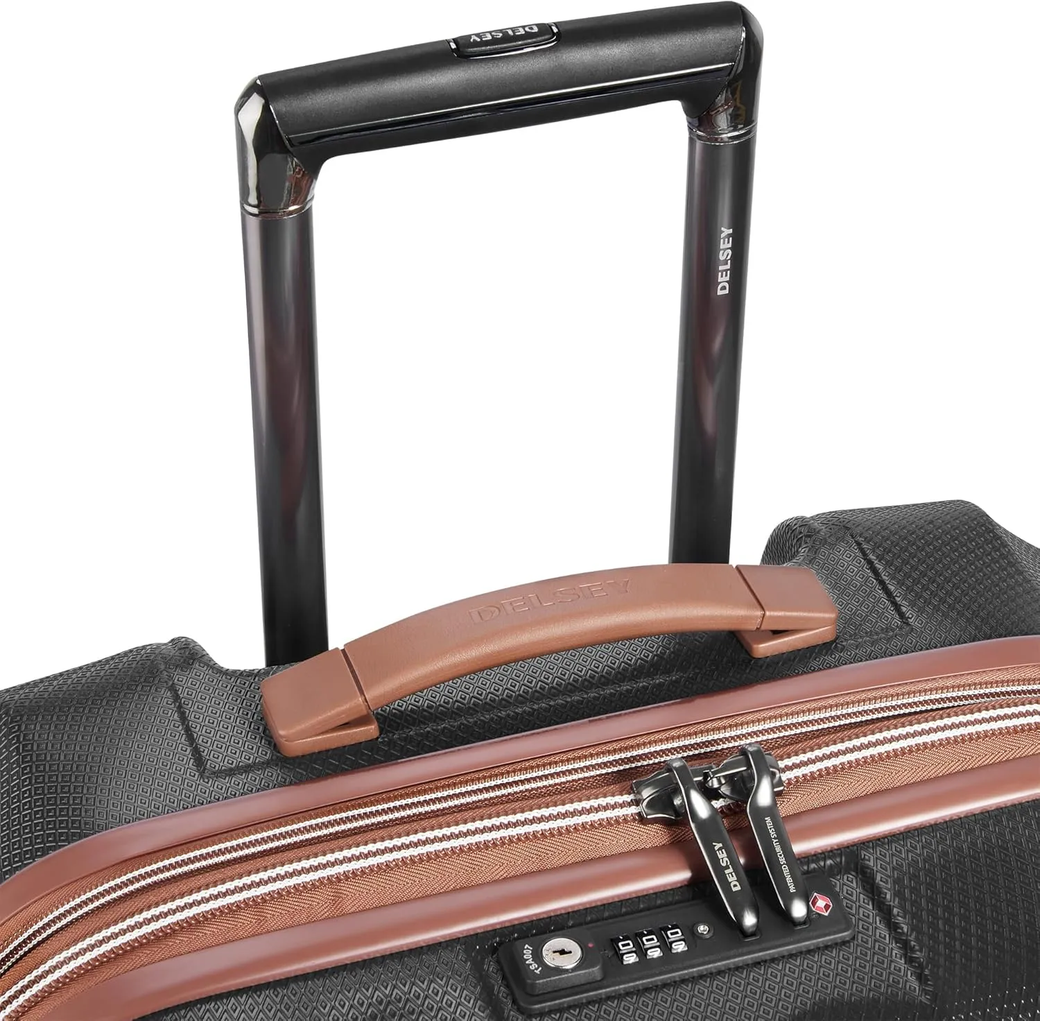DELSEY PARIS Carrousel Hardside Expandable Luggage with Spinner Wheels, Black, Checked-Large 28 Inch