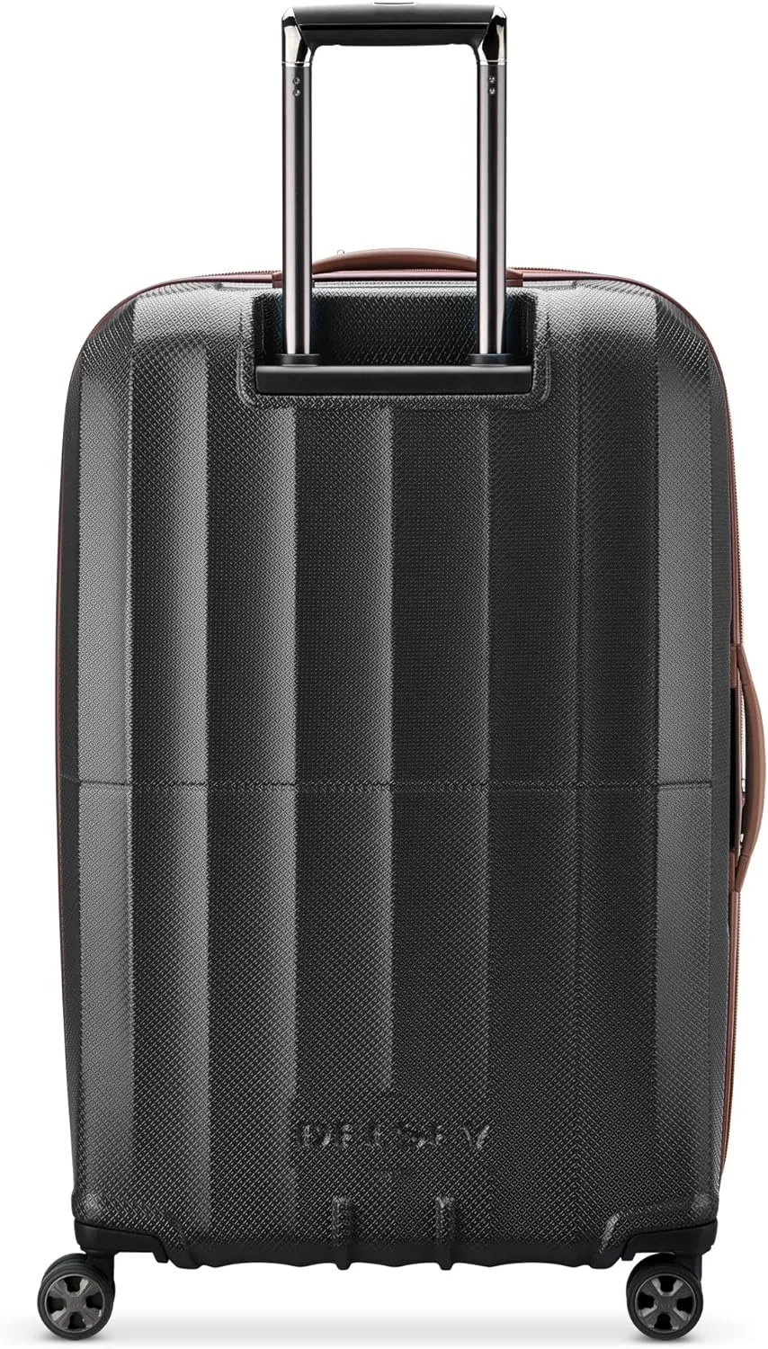 DELSEY PARIS Carrousel Hardside Expandable Luggage with Spinner Wheels, Black, Checked-Large 28 Inch