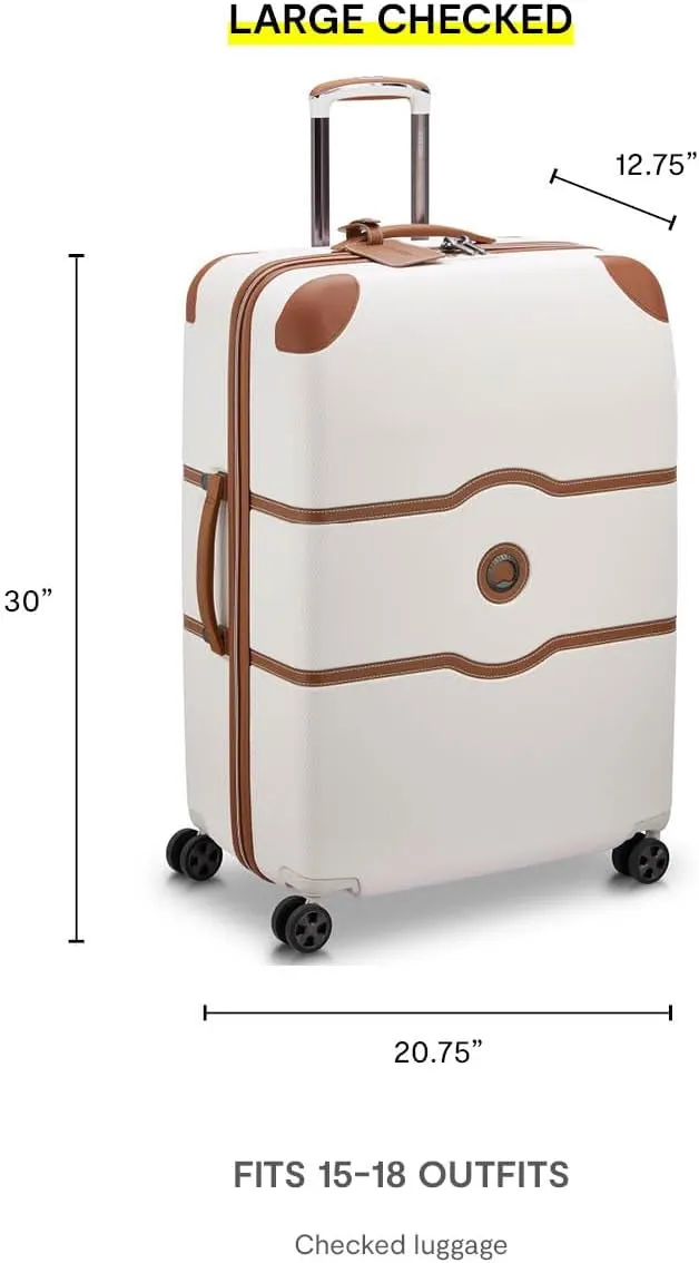 DELSEY PARIS Chatelet Air 2.0 Hardside Luggage with Spinner Wheels, Angora, Checked-Large 28 Inch