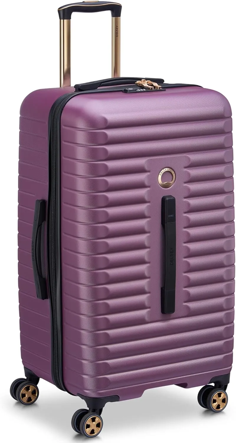 DELSEY PARIS Cruise 3.0 Hardside Expandable Luggage with Spinner Wheels, Plum, Checked 26 Inch Trunk