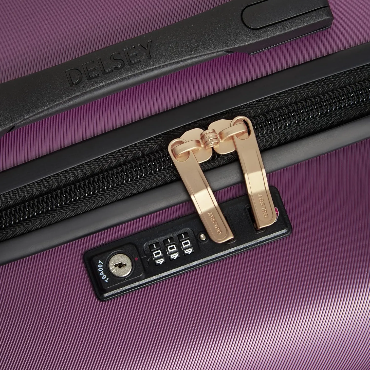 DELSEY PARIS Cruise 3.0 Hardside Expandable Luggage with Spinner Wheels, Plum, Checked 26 Inch Trunk