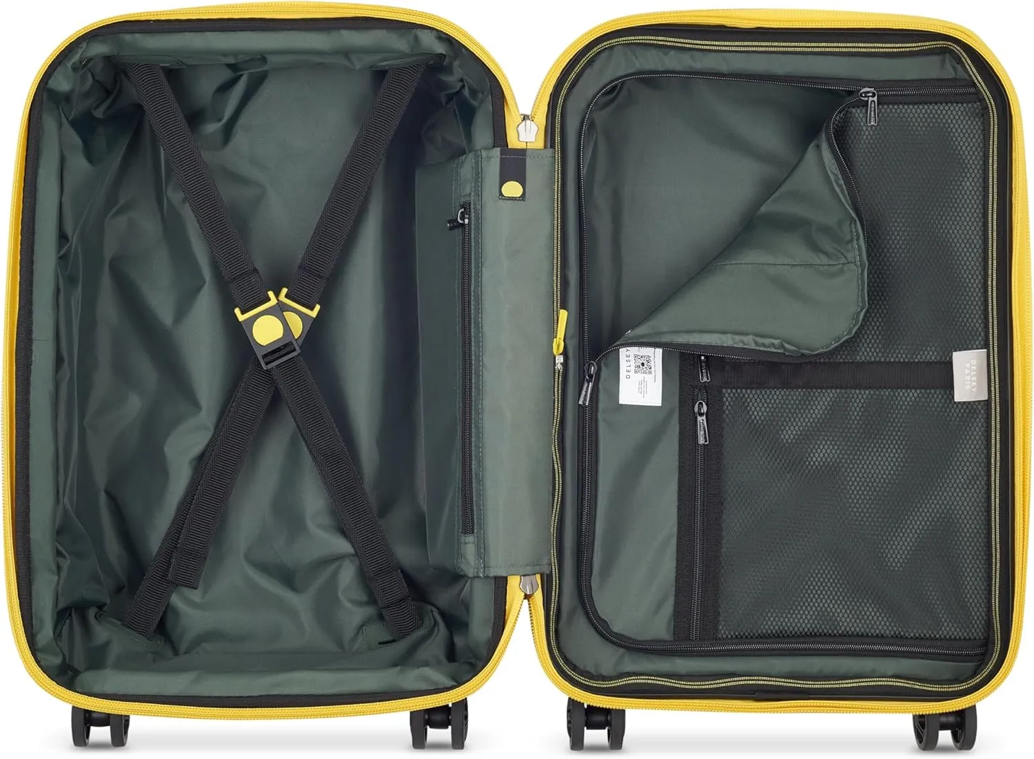 DELSEY PARIS Rempart Hardside Expandable Luggage with Spinner Wheels, Orange, Carry-On 19 Inch