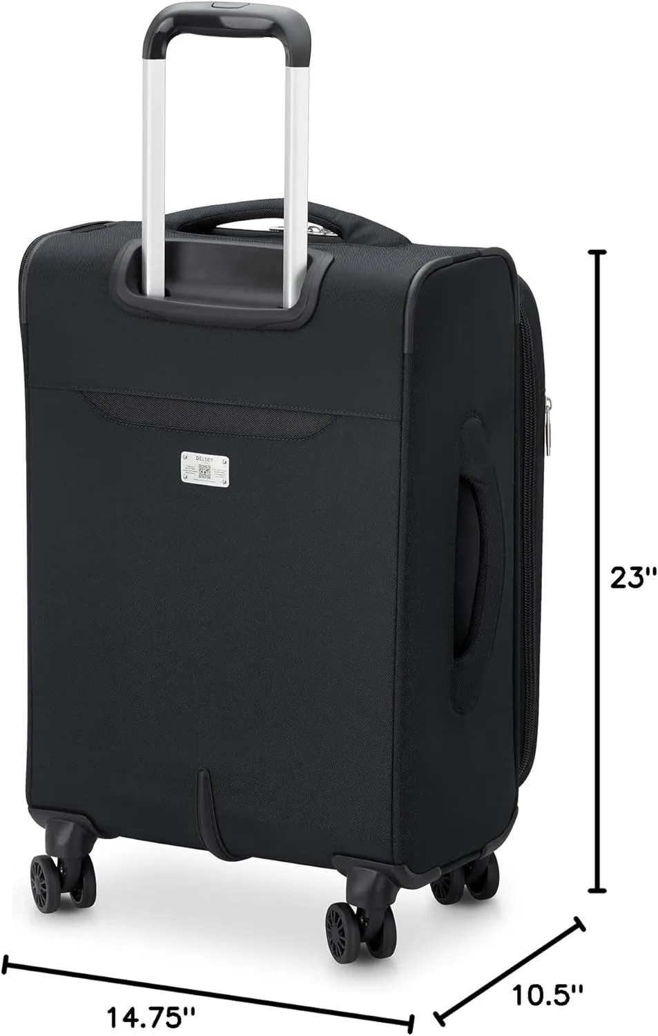 DELSEY PARIS Sky Max 2.0 Softside Expandable Luggage with Spinner Wheels, Black, Carry-on 21 Inch