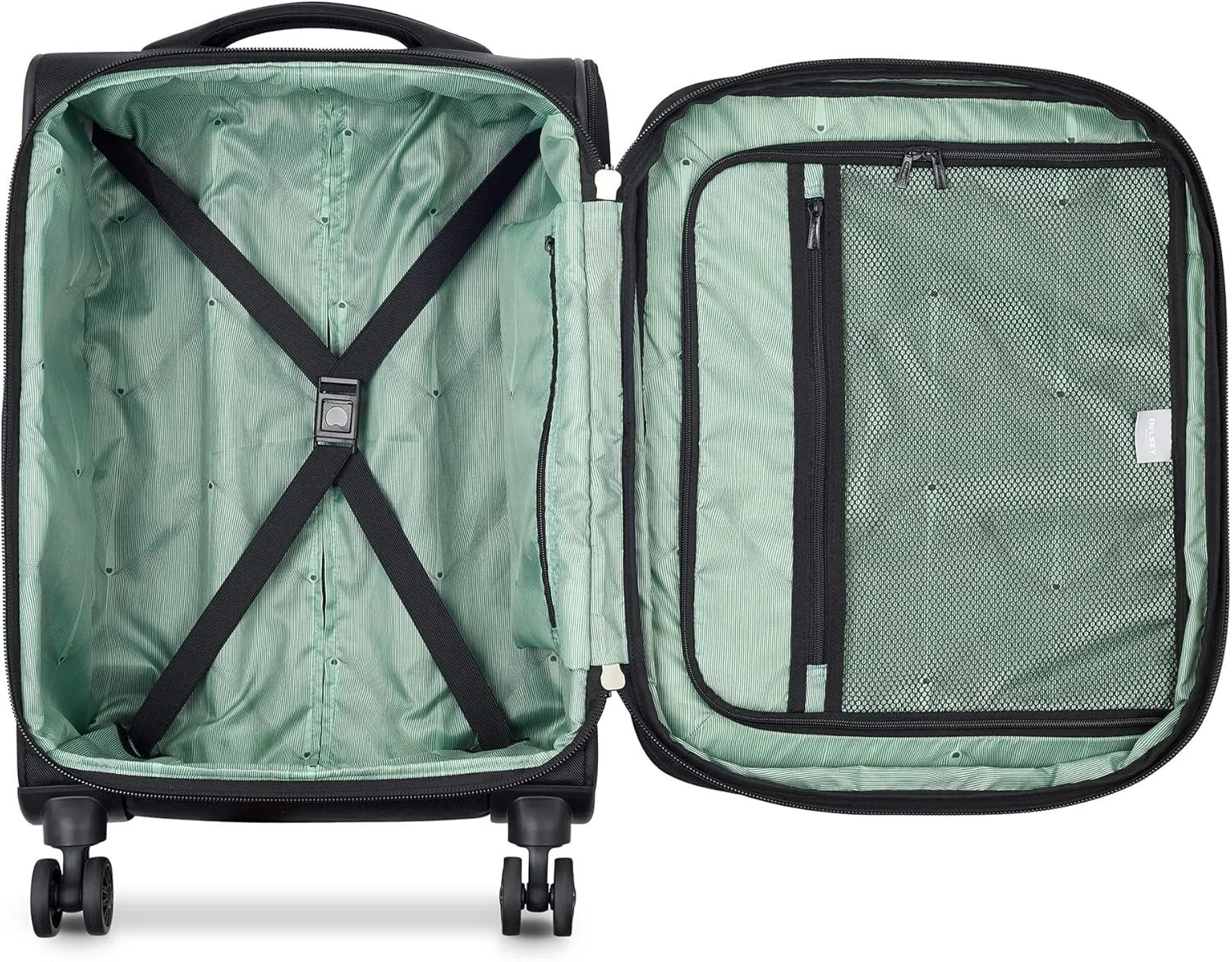 DELSEY PARIS Sky Max 2.0 Softside Expandable Luggage with Spinner Wheels, Black, Carry-on 21 Inch