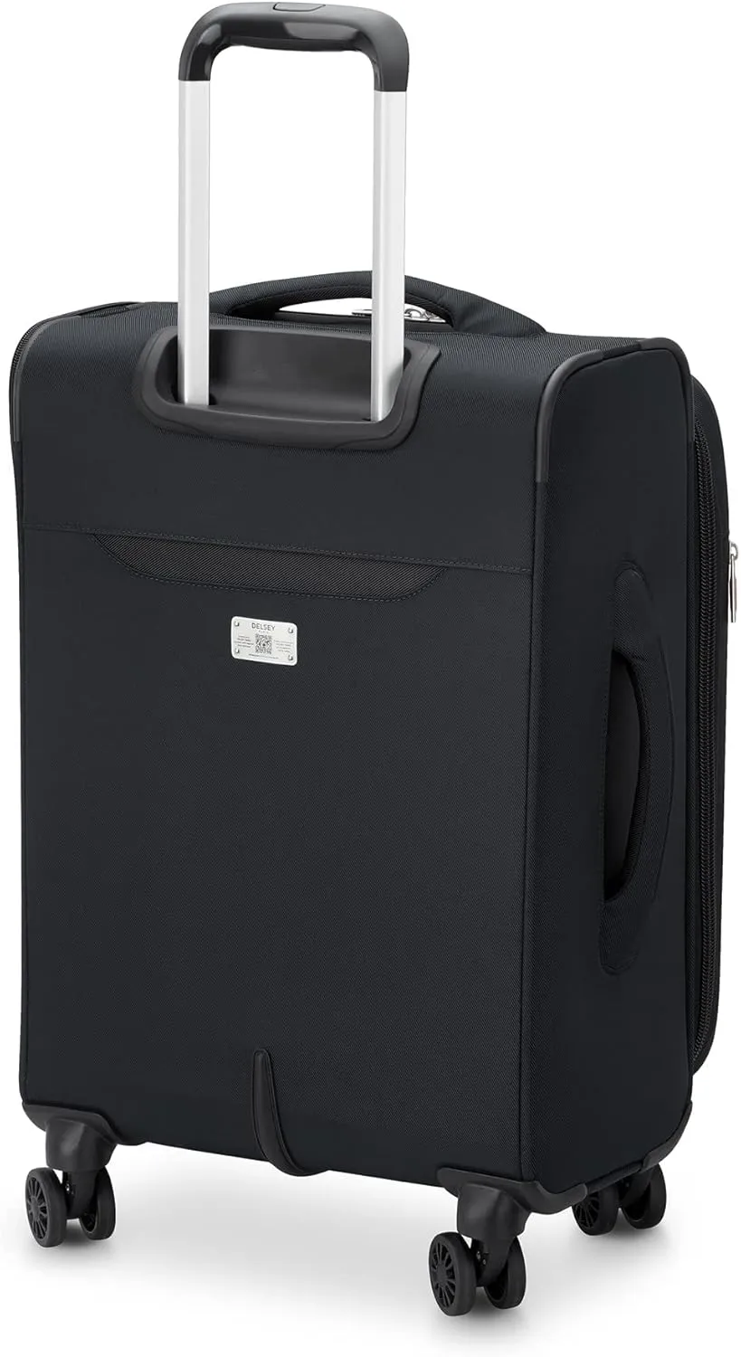 DELSEY PARIS Sky Max 2.0 Softside Expandable Luggage with Spinner Wheels, Black, Carry-on 21 Inch