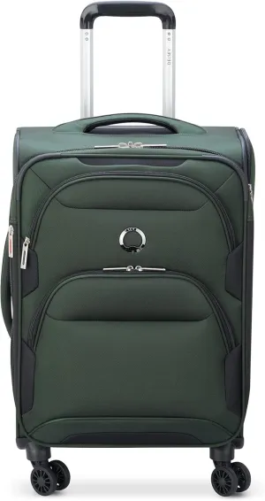 DELSEY PARIS Sky Max 2.0 Softside Expandable Luggage with Spinner Wheels, Green, Carry-on 21 Inch