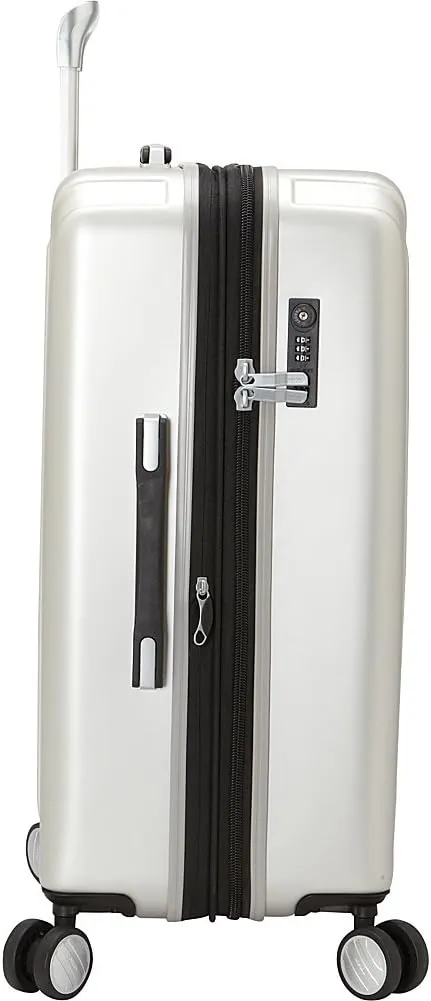 DELSEY PARIS Titanium Hardside Expandable Luggage with Spinner Wheels Checked Luggage, Black Cherry Red, Checked-Medium 25 Inch