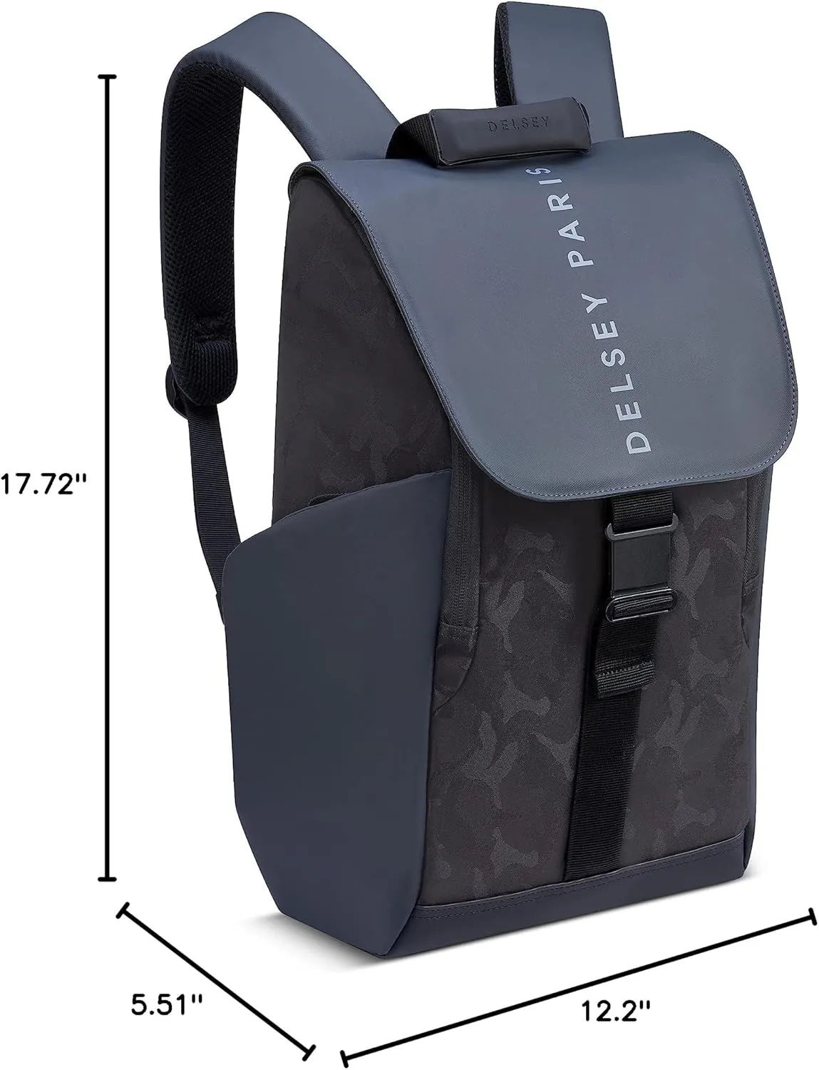 DELSEY PARIS Unisex Adult Modern, Black Camouflage, 15,6 pouces (45,5 cm-20,78L)