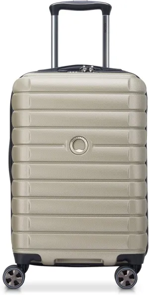Delsey Shadow 5.0 55CM CABIN 4W TROLLEY Recycled Cabin Luggage TSA Combination Padlock 5 Year Warranty Zip Secure Expandable Washable Lining Beige Polycarbonate 3.37kg