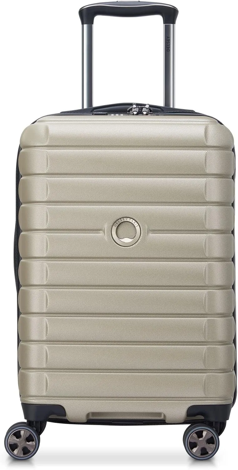 Delsey Shadow 5.0 55CM CABIN 4W TROLLEY Recycled Cabin Luggage TSA Combination Padlock 5 Year Warranty Zip Secure Expandable Washable Lining Beige Polycarbonate 3.37kg