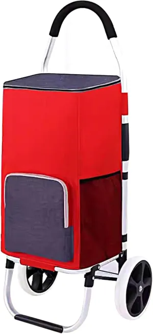 DELURA Folding Shopping Cart, Portable Shopping Cart,Three Colors to Choose from, for Laundry, Shopping, Grocery, Luggage (Color : C)