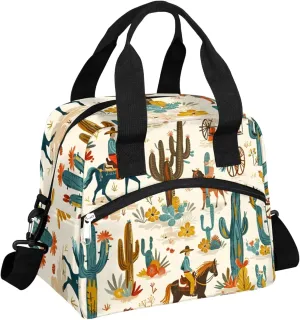 Desert Carriage Lunch Bag Tropical Desert Lunch Bag Reusable Lunch Box Leak Proof Cooler Bag With Adjustable Shoulder Strap