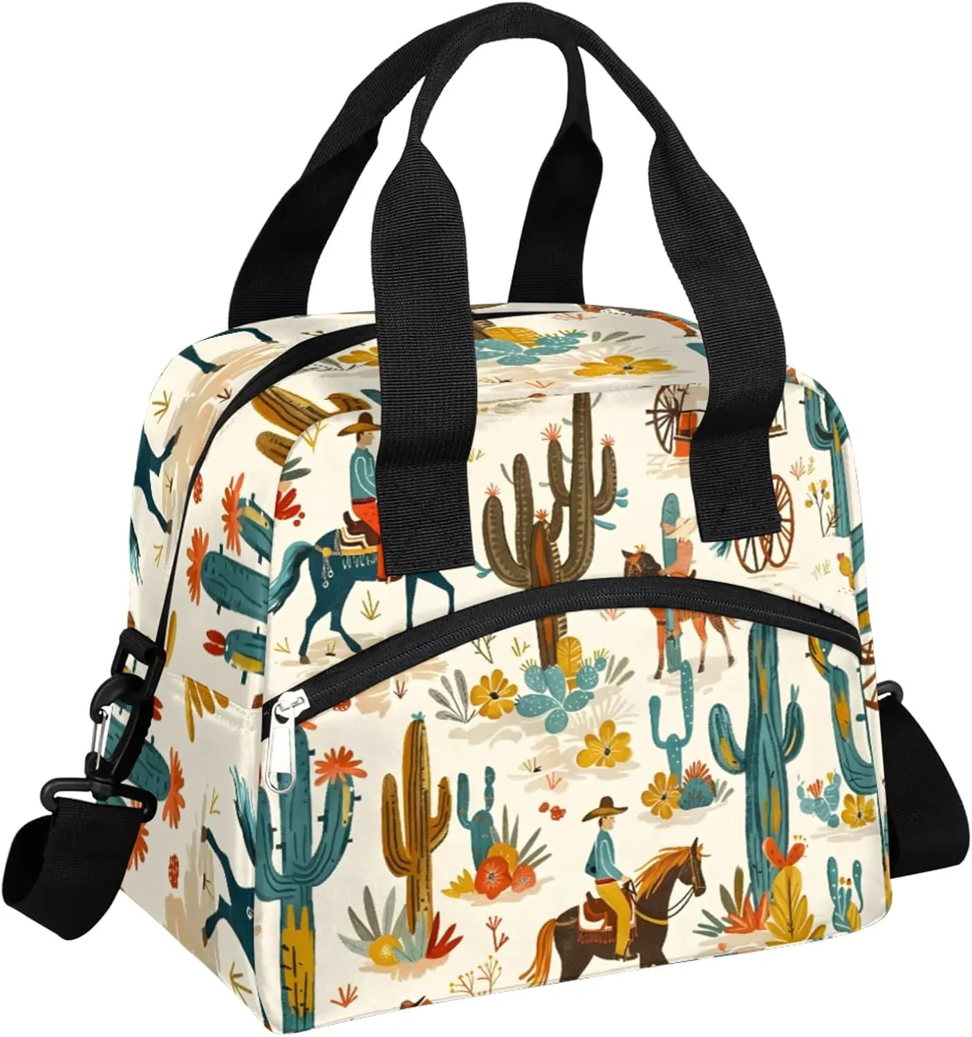 Desert Carriage Lunch Bag Tropical Desert Lunch Bag Reusable Lunch Box Leak Proof Cooler Bag With Adjustable Shoulder Strap
