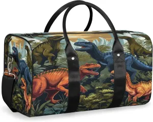 Dinosaur Dino Travel Bag for Men Women, Gym Duffle Bags for Travel, Carry On Luggage Bag, Weekender Overnight Workout Bags