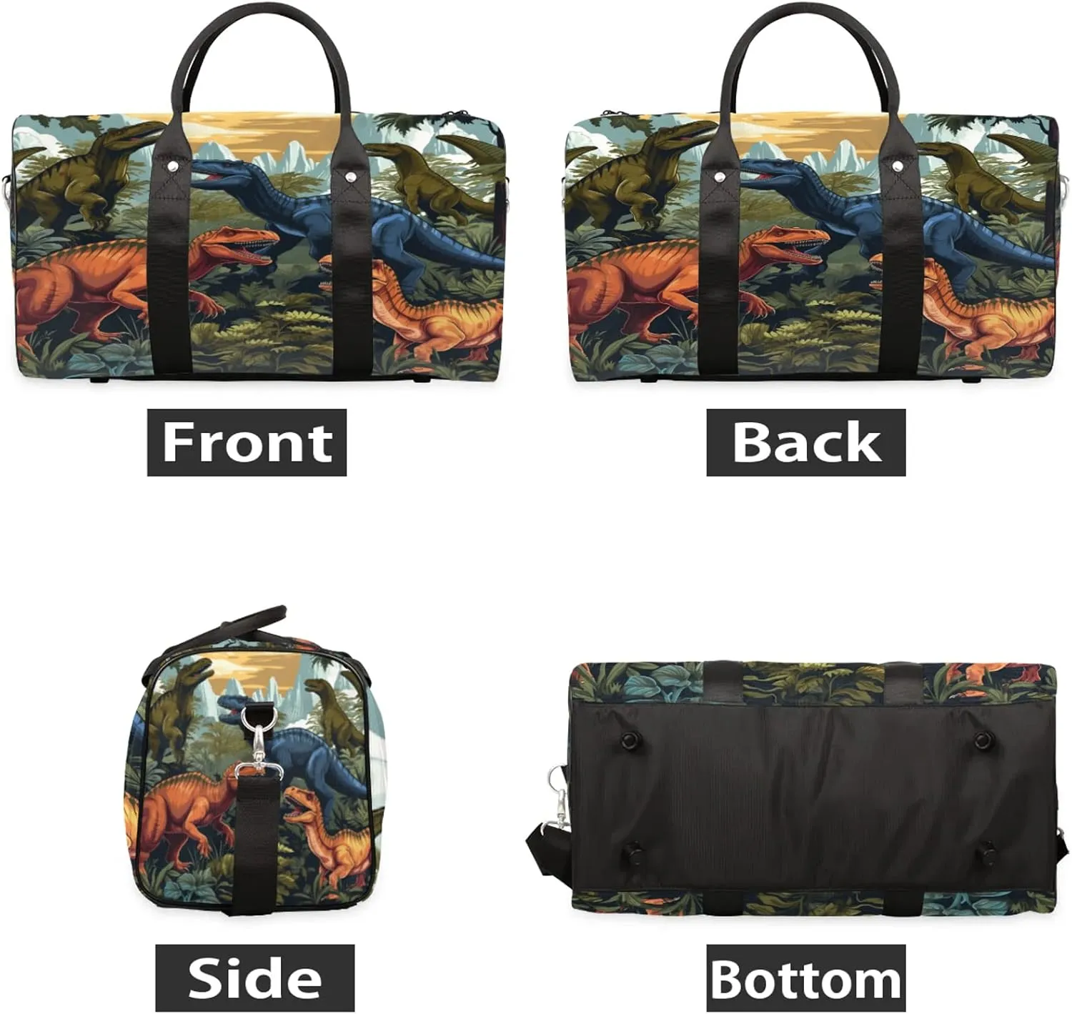 Dinosaur Dino Travel Bag for Men Women, Gym Duffle Bags for Travel, Carry On Luggage Bag, Weekender Overnight Workout Bags