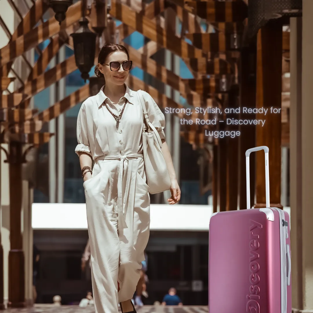 Discovery Focus ABS Hardside Carry-on Travel Buisness Luggage, Durable Lightweight 4 Double Wheel Trolley Bag, TSA Combination Lock, 20" Suitcase, Small Cabin Trolley - Purple.