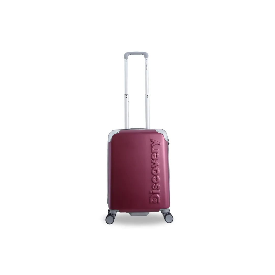 Discovery Focus ABS Hardside Carry-on Travel Buisness Luggage, Durable Lightweight 4 Double Wheel Trolley Bag, TSA Combination Lock, 20" Suitcase, Small Cabin Trolley - Purple.