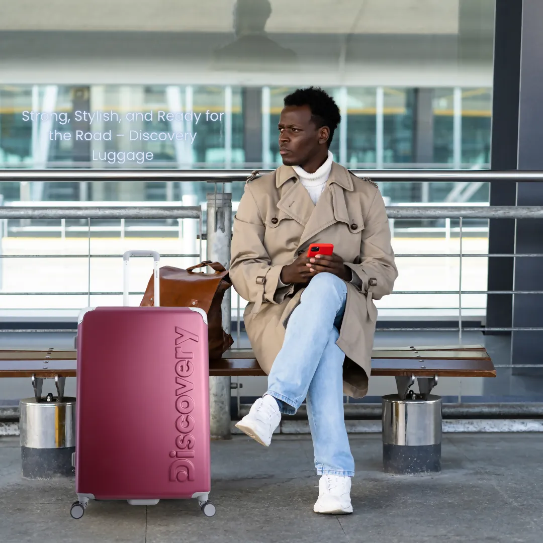 Discovery Focus ABS Hardside Carry-on Travel Buisness Luggage, Durable Lightweight 4 Double Wheel Trolley Bag, TSA Combination Lock, 20" Suitcase, Small Cabin Trolley - Purple.