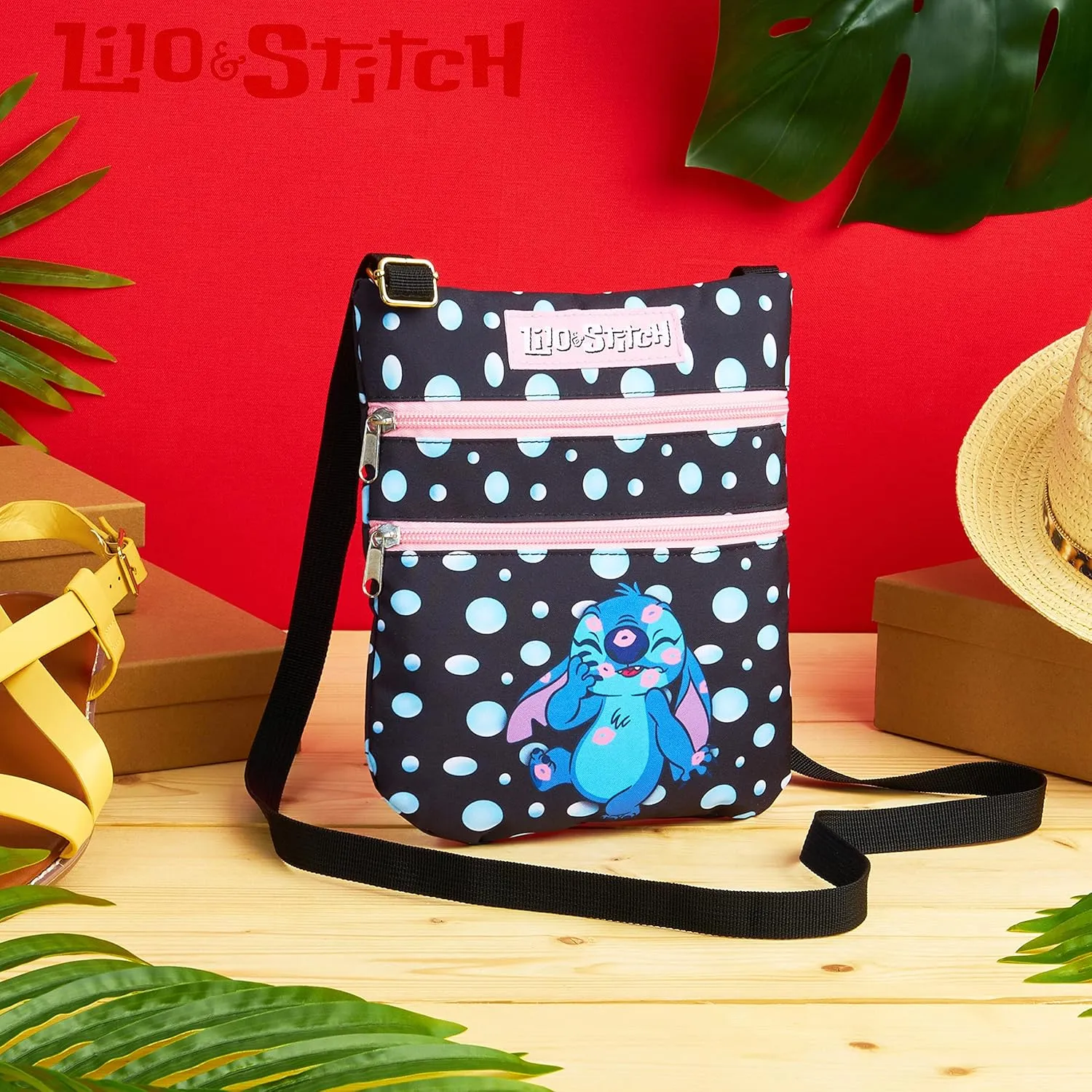 Disney Stitch Crossbody Bags for Women Teenagers Girls Purse Shoulder Bag for Shopping Vacation Stitch Gifts for Girls (Black)