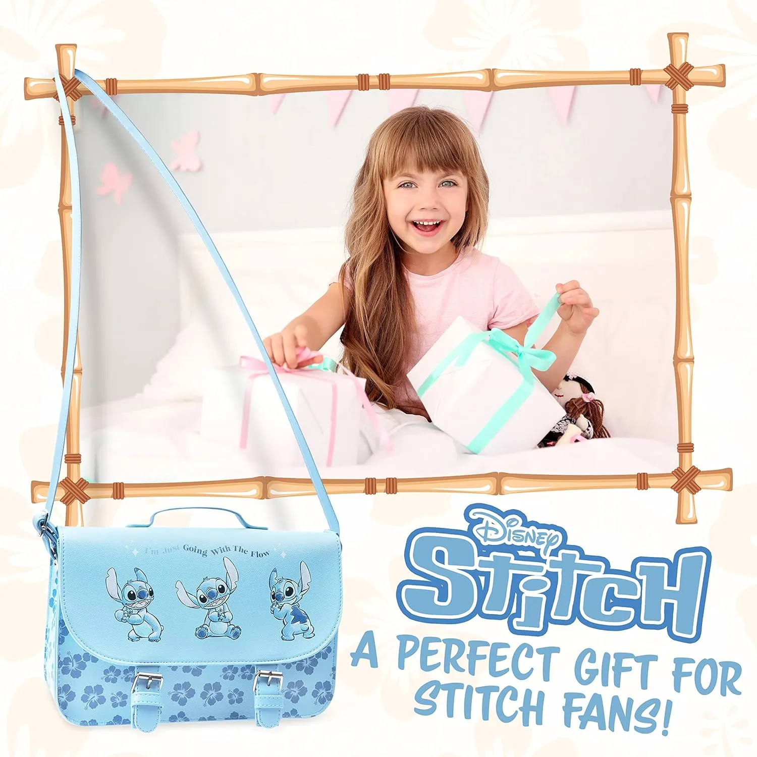 Disney Stitch Crossbody Bags for Women Teenagers Girls Purse Shoulder Bag for Shopping Vacation Stitch Gifts for Girls (Blue)