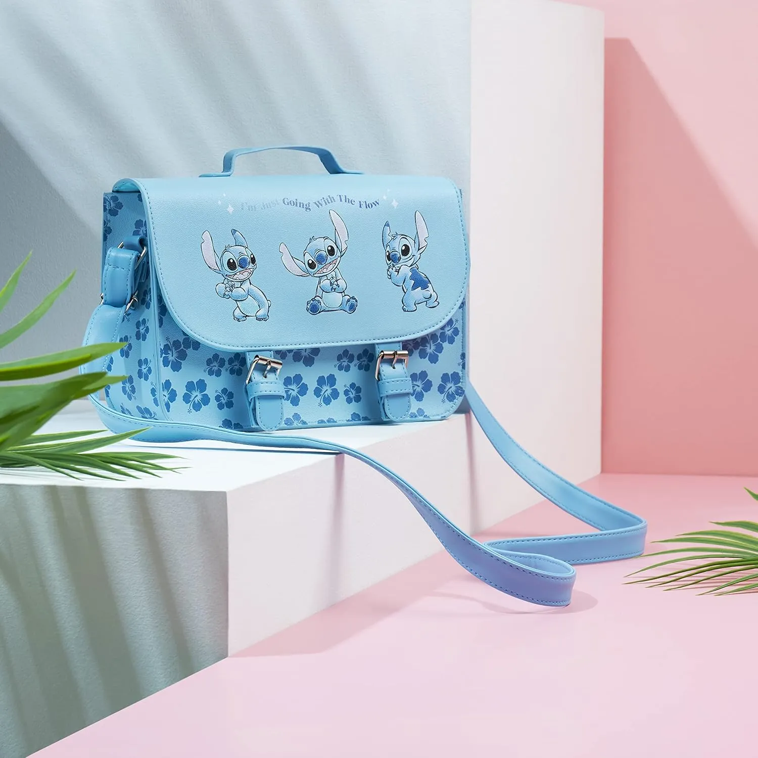 Disney Stitch Crossbody Bags for Women Teenagers Girls Purse Shoulder Bag for Shopping Vacation Stitch Gifts for Girls (Blue)