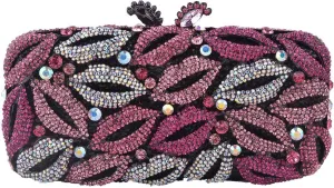 DJBM Women Lips Shaped Rhinestone Clutch Metal Crystal Evening Bags for Women Clutch Purse for Evening Party Cocktail