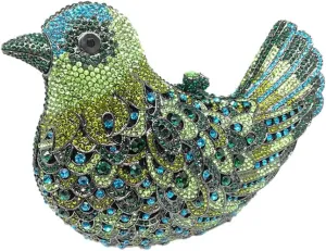 DJBM Women Lovely Bird Clutch Bag Sparkling Luxury Crystal Purse with Chian for Nightclub Celebration