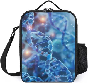 DNA Cell Scientific Insulated Lunch Bag Portable Lunch Box Lunch Tote Bag with Shoulder Strap for Work Travel