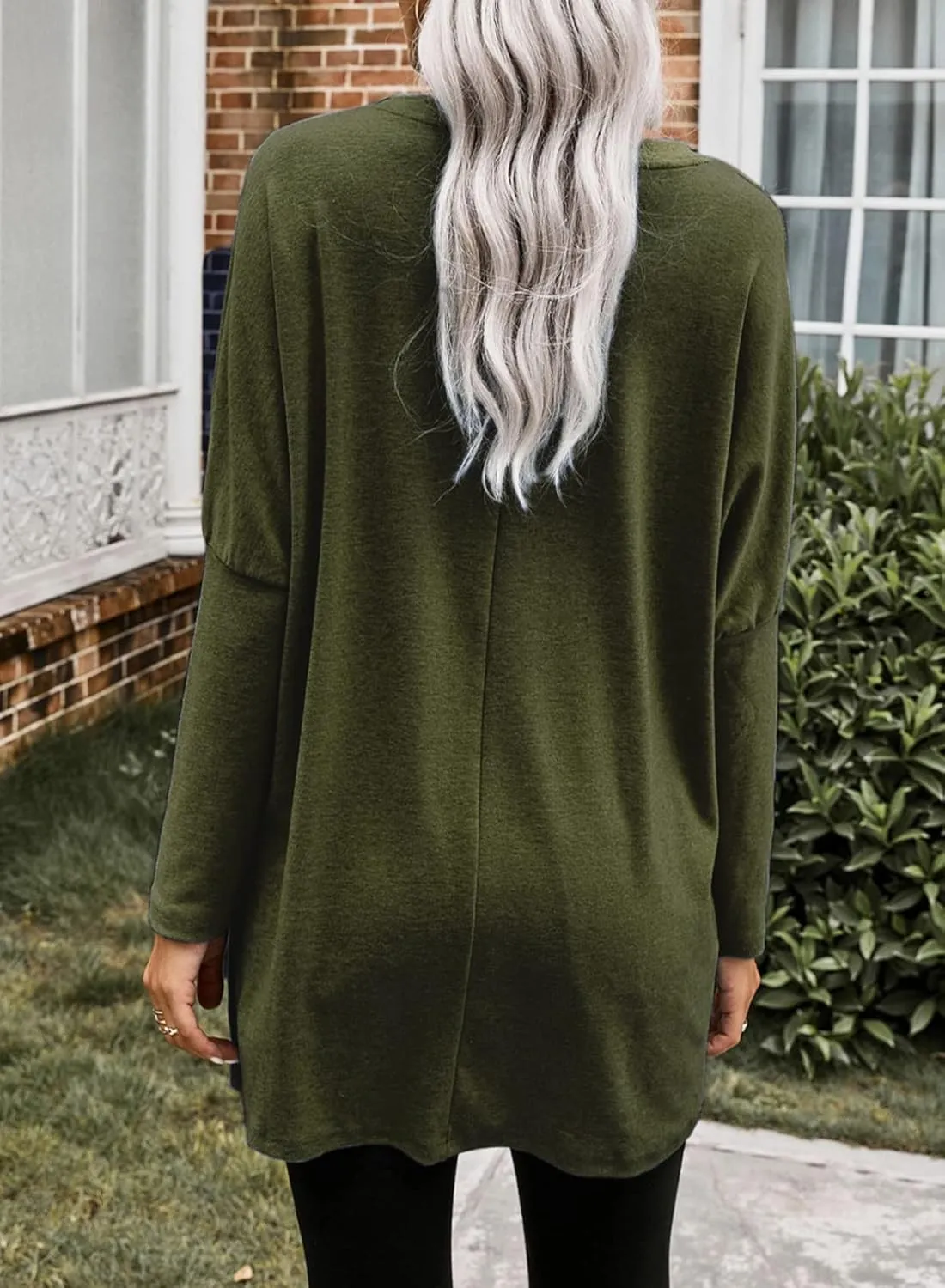 Dokotoo Womens Spring Fall Outfits Casual Long Sleeve Shirts Fashion Tunic Tops for Women Loose Fit Dressy