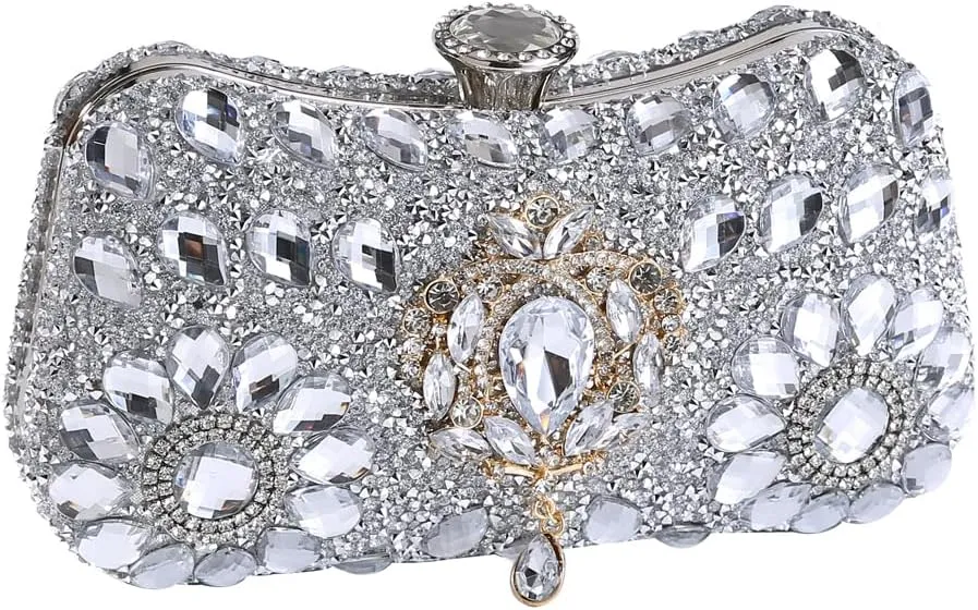 Dreubea Clutch Purses for Women Rhinestone Evening Bag Sparkling Crystal Wedding Party Handbags