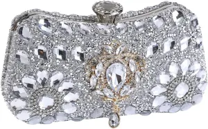Dreubea Clutch Purses for Women Rhinestone Evening Bag Sparkling Crystal Wedding Party Handbags