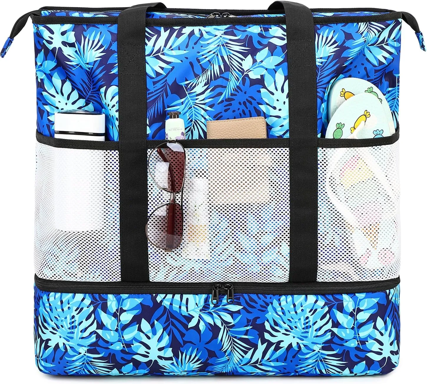 DSIUE Beach Bag with Cooler, Waterproof Sandproof Beach Tote Pool Bags for Women for Beach Vacation Essentials