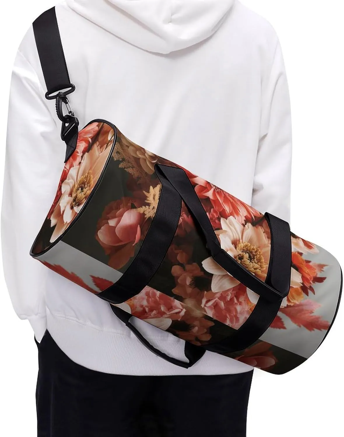 Duffel Bag for Men Women Gym Bag Bouquet of Flowers Travel Duffel Bag Waterproof Overnight Bag for Sports Workout
