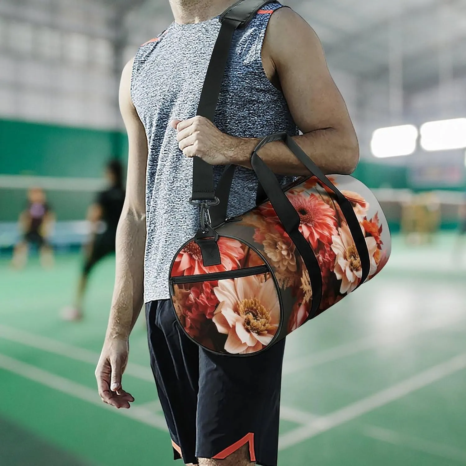 Duffel Bag for Men Women Gym Bag Bouquet of Flowers Travel Duffel Bag Waterproof Overnight Bag for Sports Workout
