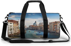 Duffel Bag for Men Women Gym Bag Grand Canal in Italy Travel Duffel Bag Waterproof Overnight Bag for Sports Workout