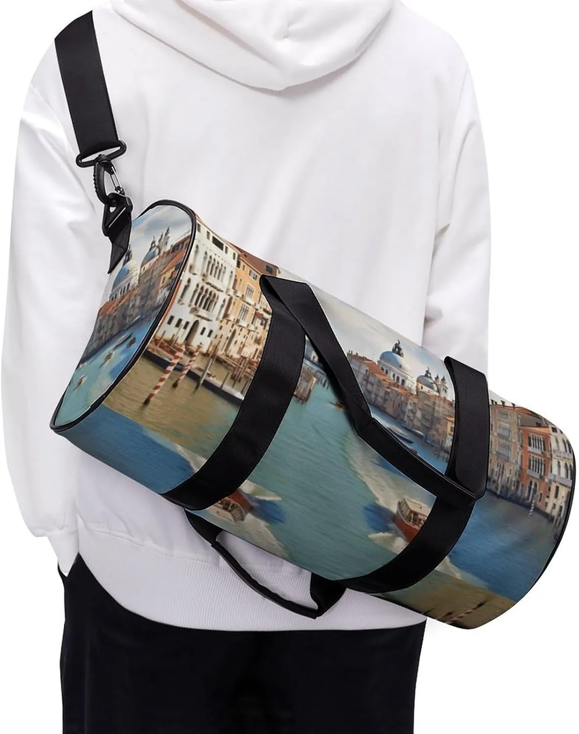 Duffel Bag for Men Women Gym Bag Grand Canal in Italy Travel Duffel Bag Waterproof Overnight Bag for Sports Workout