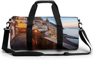 Duffel Bag for Men Women Gym Bag Positano Seaside Sunset Travel Duffel Bag Waterproof Overnight Bag for Sports Workout