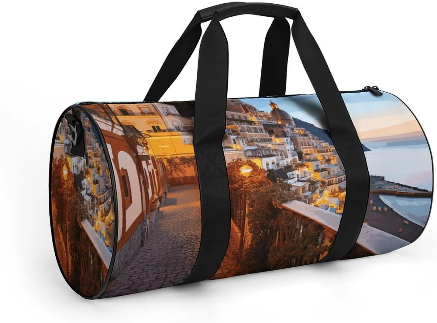 Duffel Bag for Men Women Gym Bag Positano Seaside Sunset Travel Duffel Bag Waterproof Overnight Bag for Sports Workout