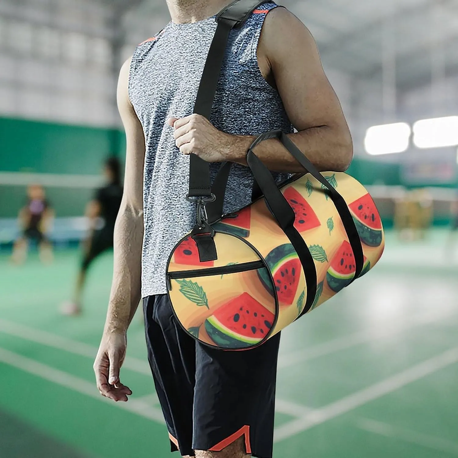 Duffel Bag for Men Women Gym Bag Summer Watermelon Travel Duffel Bag Waterproof Overnight Bag for Sports Workout