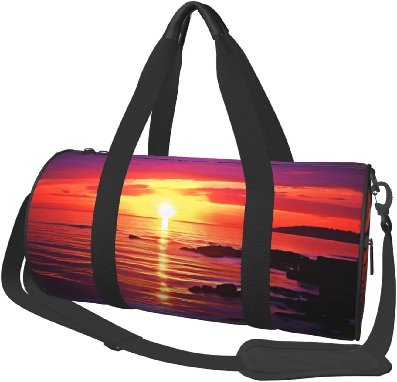 Duffel Bag for Men Women Small Gym Bag Calm sea sunset Travel Duffel Bag Waterproof Overnight Bag for Sports Workout