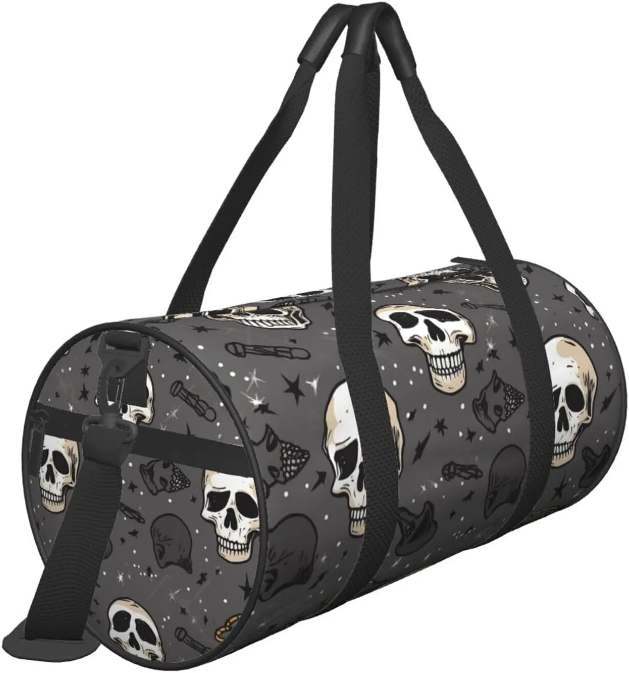 Duffel Bag for Men Women Small Gym Bag Skull and lightning Travel Duffel Bag Waterproof Overnight Bag for Sports Workout