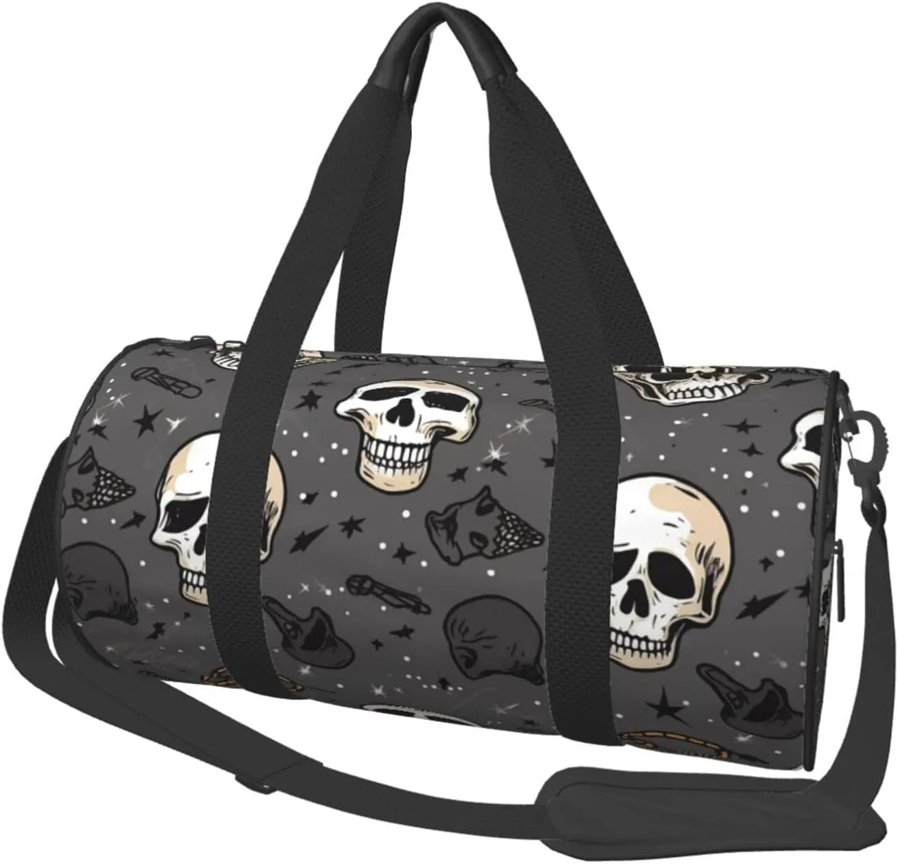 Duffel Bag for Men Women Small Gym Bag Skull and lightning Travel Duffel Bag Waterproof Overnight Bag for Sports Workout