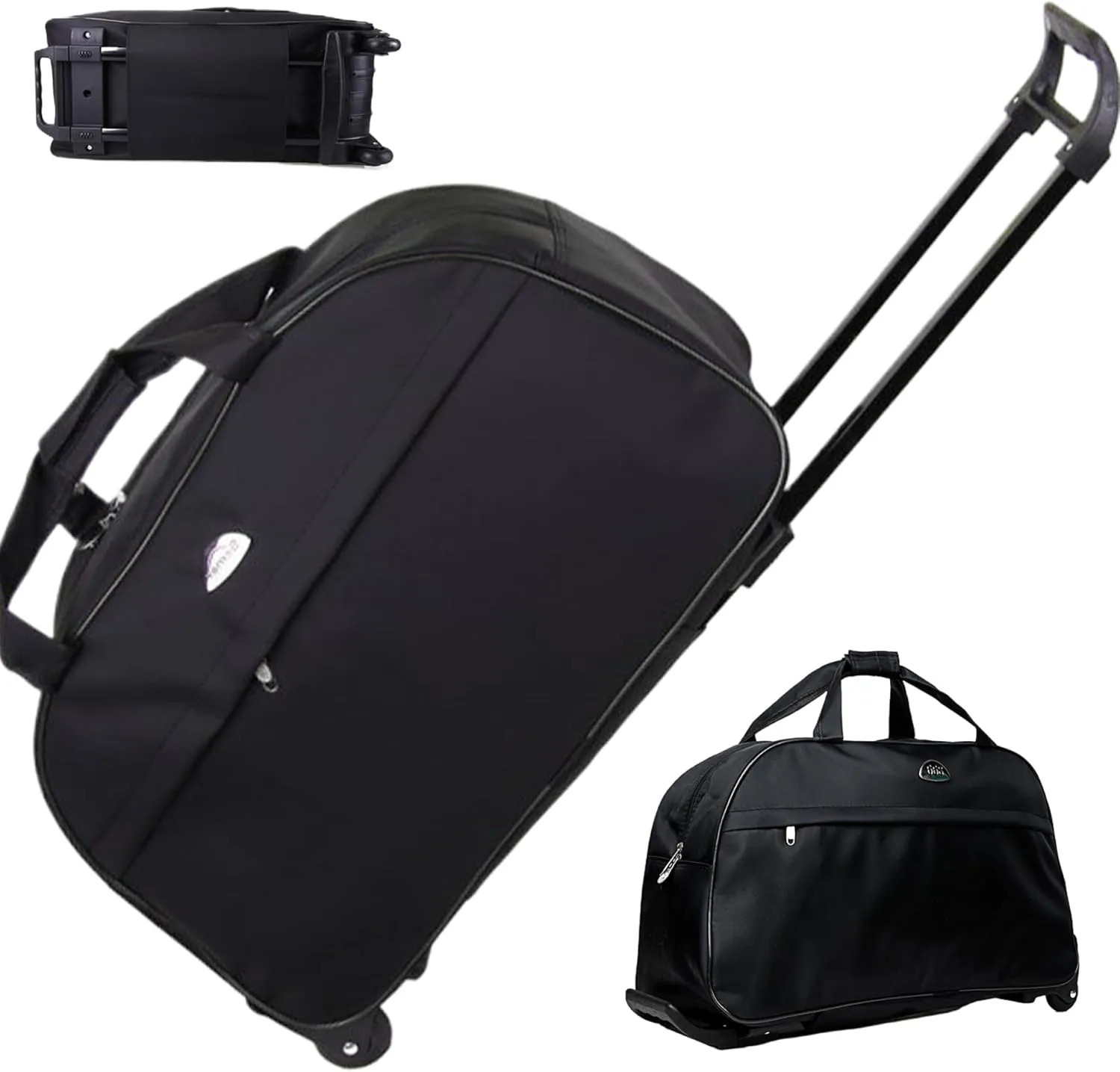 Duffel Bag with Wheels, 20.5inch Waterproof Carry On Weekender Bag, Rolling Duffle Bag with Wheels, Fashion Travel Bags, Gym Bag for Men Women (Black)