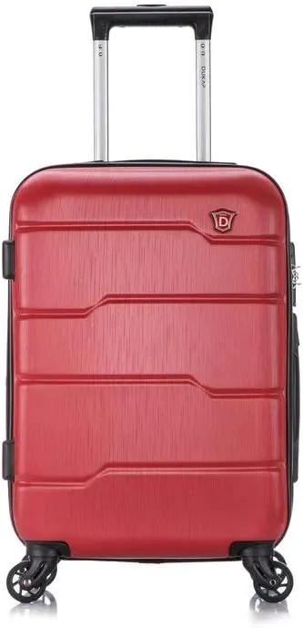 DUKAP RODEZ Hardside Luggage with Ergonomic Handles and TSA Lock | Spacious Traveling Suitcase Travel Suitcase with Four Spinner Wheels and Studs | 20 Inch Carry On Luggage | Red