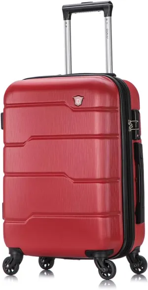 DUKAP RODEZ Hardside Luggage with Ergonomic Handles and TSA Lock | Spacious Traveling Suitcase Travel Suitcase with Four Spinner Wheels and Studs | 20 Inch Carry On Luggage | Red