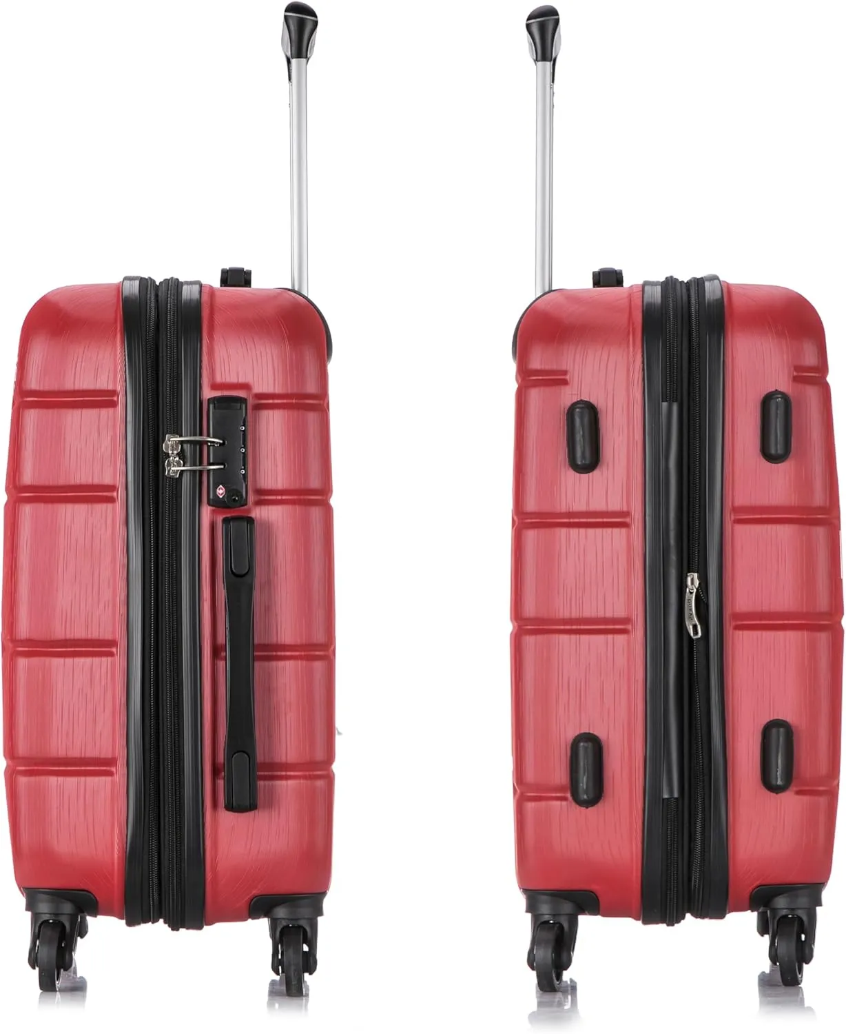 DUKAP RODEZ Hardside Luggage with Ergonomic Handles and TSA Lock | Spacious Traveling Suitcase Travel Suitcase with Four Spinner Wheels and Studs | 20 Inch Carry On Luggage | Red