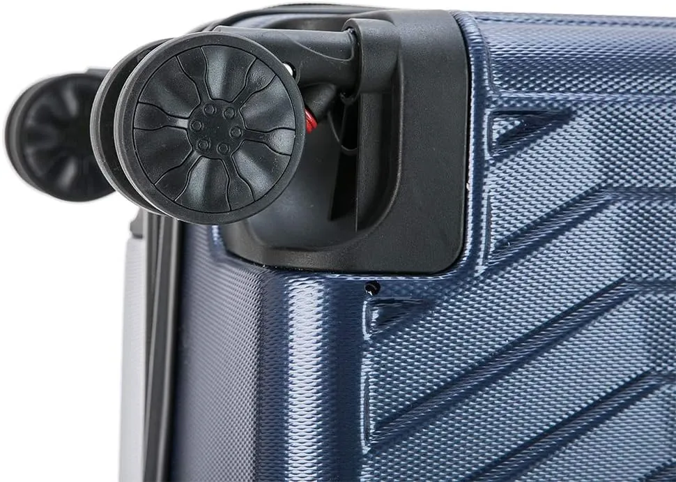 DUKAP STRATOS 28 Inch Large Hardside Luggage with GEL Handle and TSA Lock Travel Suitcase with Spinner Wheels and Studs Blue