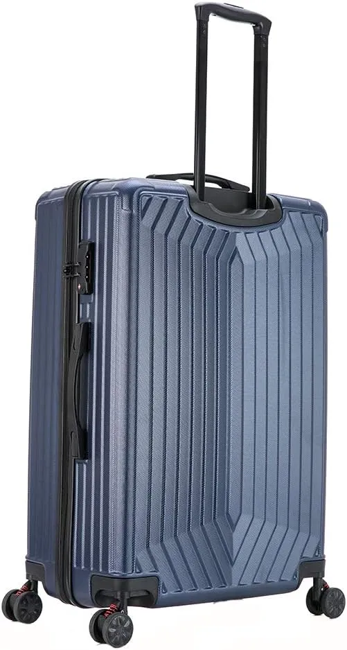 DUKAP STRATOS 28 Inch Large Hardside Luggage with GEL Handle and TSA Lock Travel Suitcase with Spinner Wheels and Studs Blue