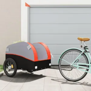 Durable Bike Trailer for Transport, Comfortably Carries Heavy Loads, Black and Orange Design, 99.2 lb Capacity