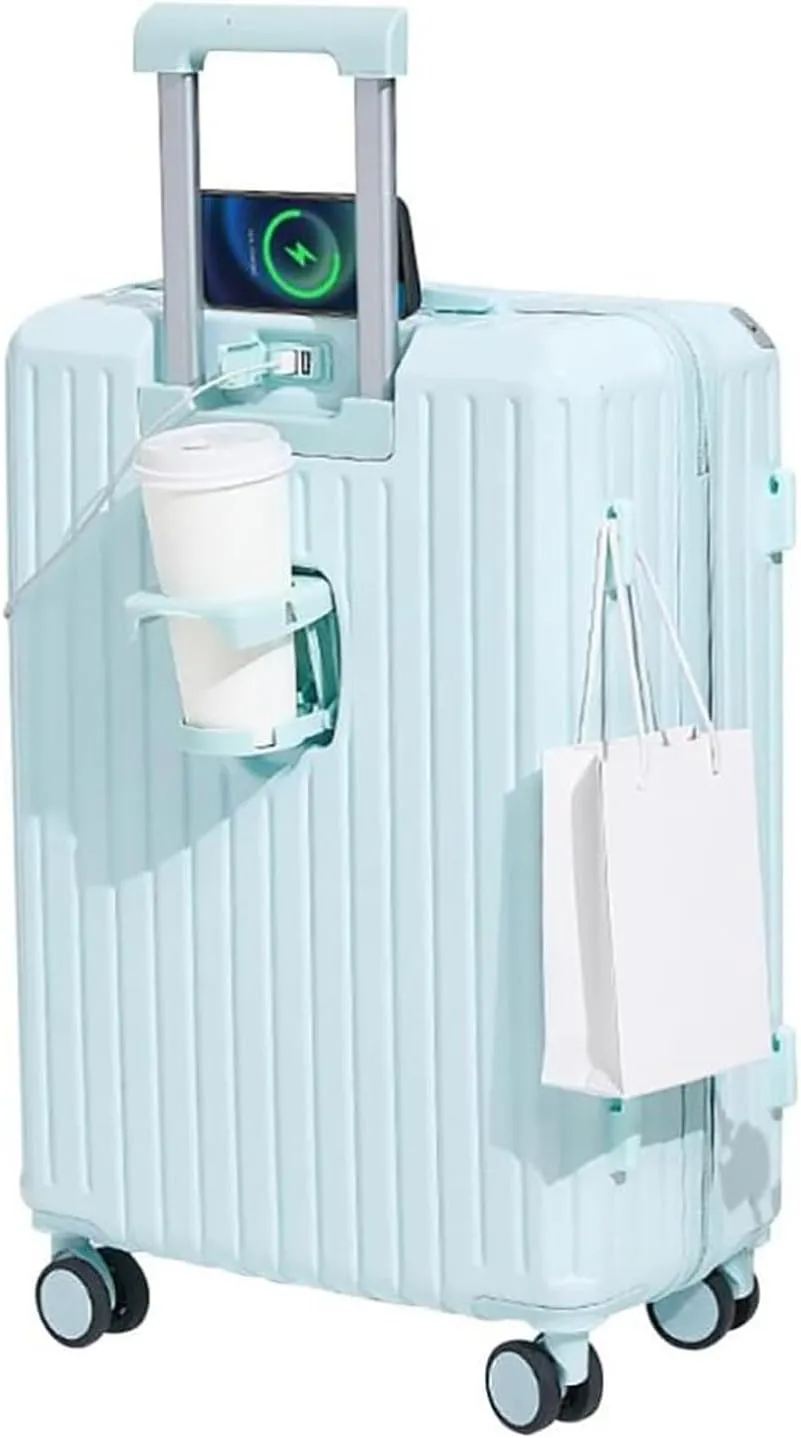 Durable Pink Hard Shell Carry On Luggage - 24 Inch Suitcase with Wheels(Light Blue,20in)